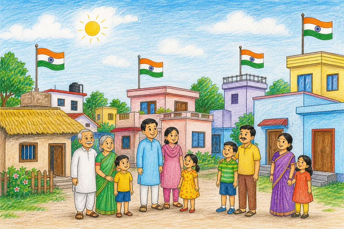 15 अगस्त ड्राइंग 2026: बच्चों के लिए Easy Independence Day Drawing और Poster Ideas 15 August Drawing में हर घर तिरंगा अभियान