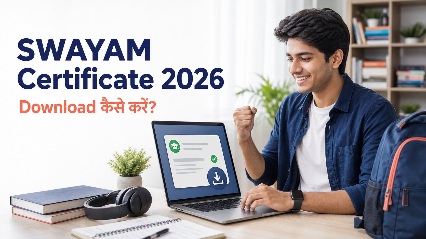 অসমীয়া খেতিৰ সঁজুলী নাঙল SWAYAM Certificate Download 2026 में सर्टिफिकेट देखते भारतीय छात्र