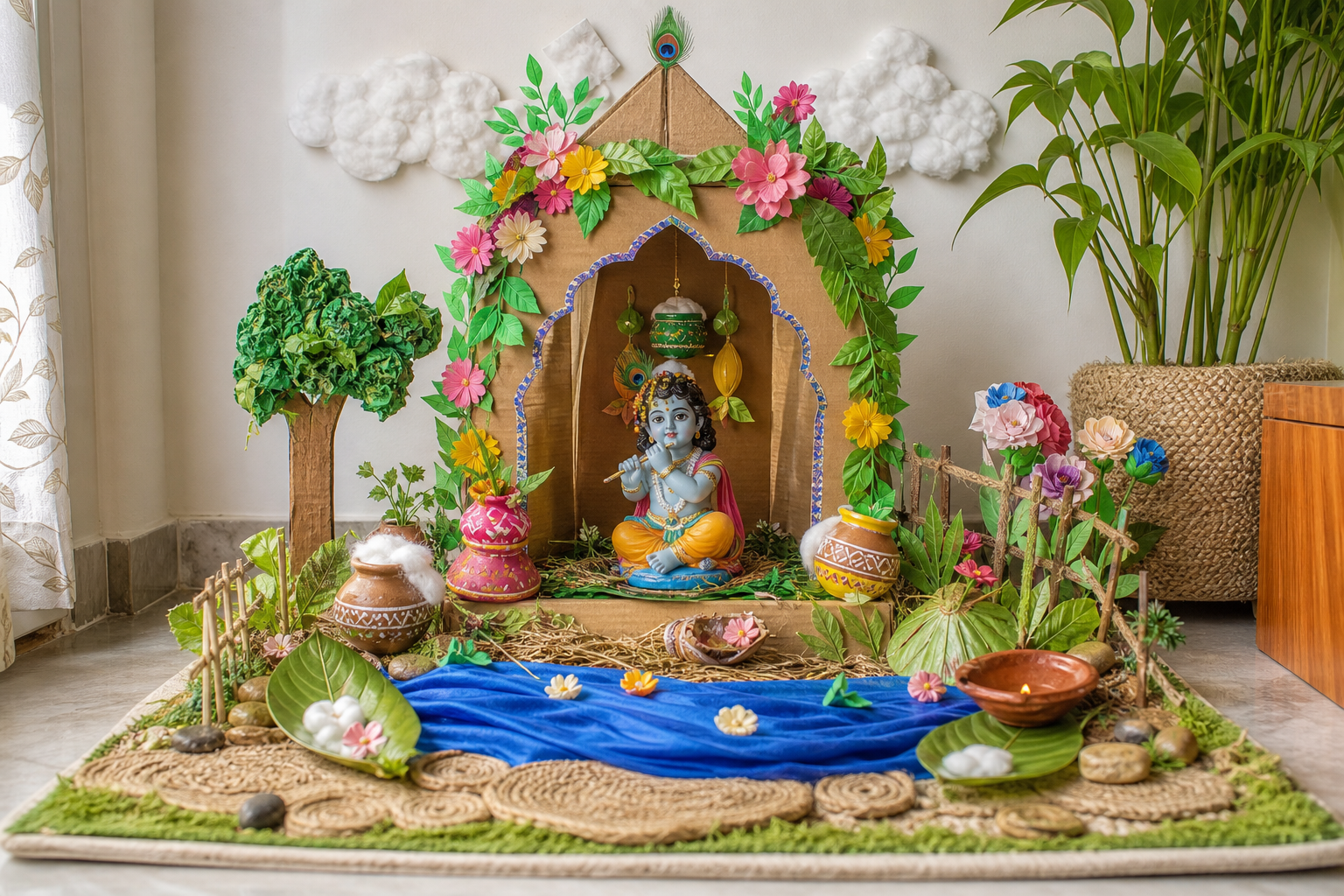 जन्माष्टमी की झांकी कैसे सजाएं? 21 बेहद सुंदर Decoration Ideas 2026 ईको फ्रेंडली जन्माष्टमी झांकी decoration ideas
