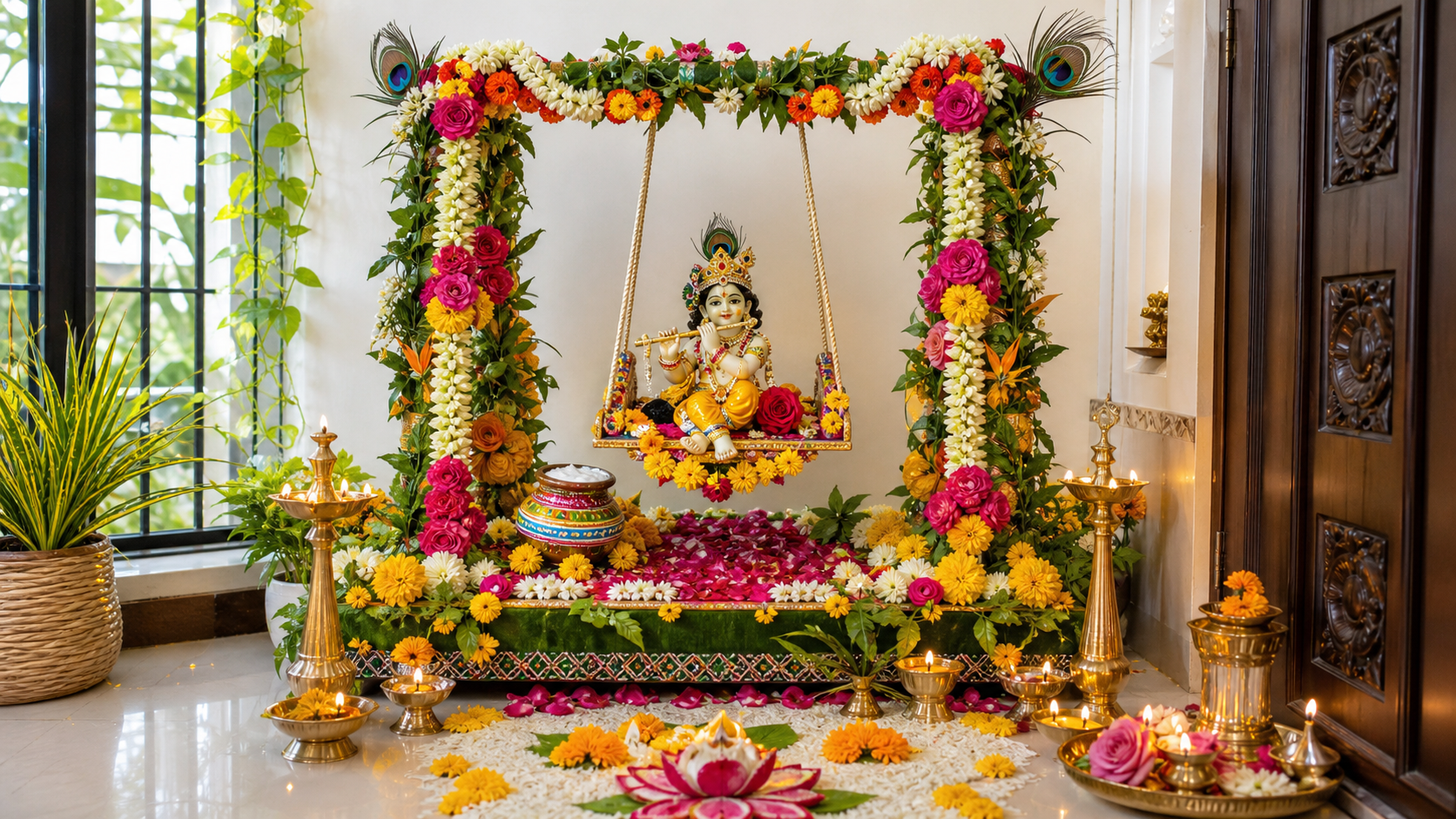 जन्माष्टमी की झांकी कैसे सजाएं? 21 बेहद सुंदर Decoration Ideas 2026 जन्माष्टमी की झांकी कैसे सजाएं 2026