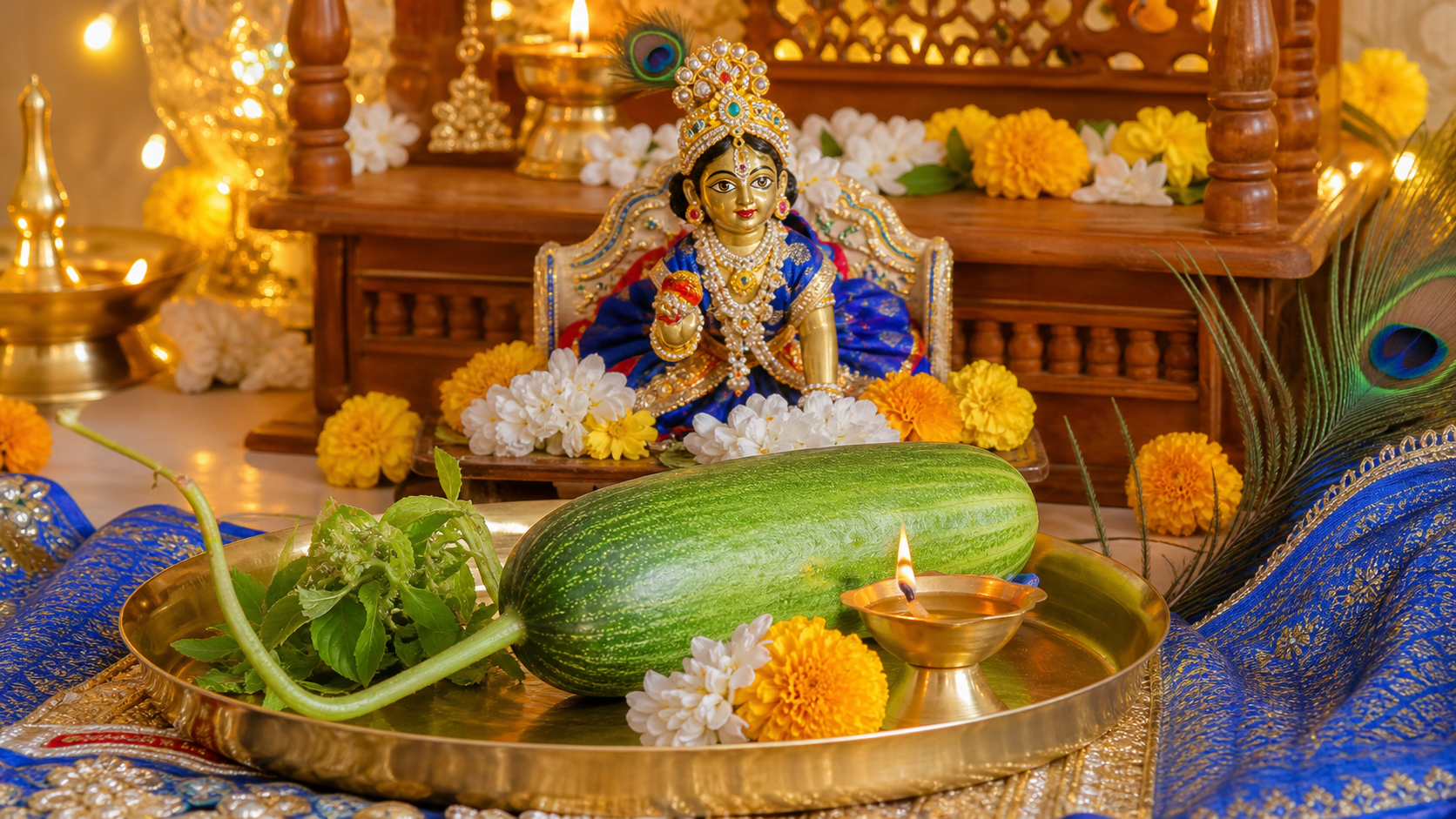 जन्माष्टमी पर खीरा क्यों काटते हैं? नाल छेदन का अर्थ और सही विधि जन्माष्टमी पर खीरा क्यों काटते हैं - नाल छेदन पूजा परंपरा