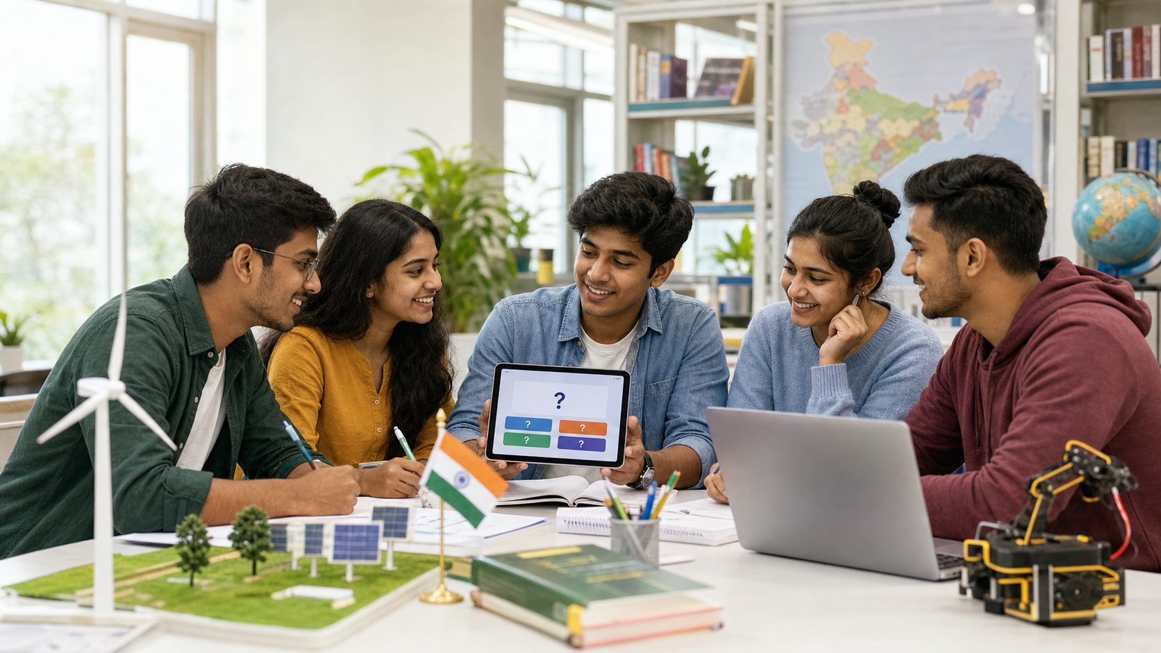 विकसित भारत क्विज 2026: 100+ महत्वपूर्ण MCQ प्रश्न उत्तर हिंदी में विकसित भारत क्विज 2026 की तैयारी करते भारतीय विद्यार्थी