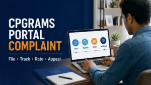 CPGRAMS Portal Complaint कैसे करें—Registration, Status, 21-Day Time Limit, Poor Rating और Appeal Guide CPGRAMS portal complaint filing status Poor rating and appeal guide
