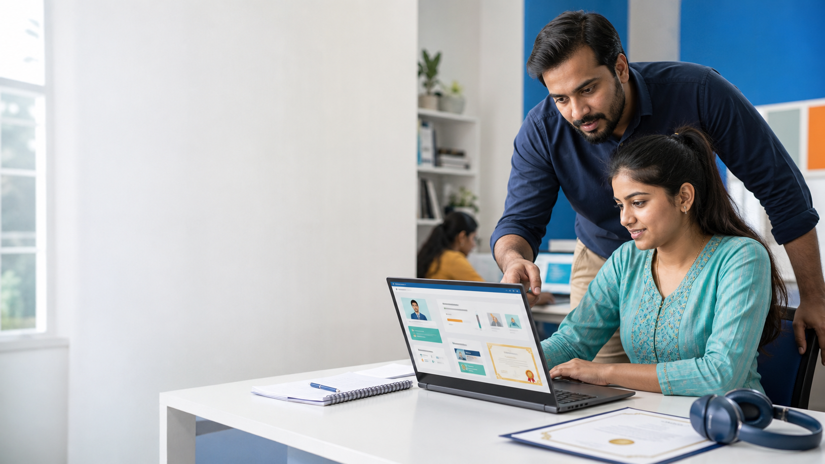 Skill India Digital Hub Registration 2026: Free Courses, Aadhaar eKYC और Certificate Download कैसे करें? Skill India Digital Hub Registration 2026 में online course करते विद्यार्थी