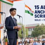 15 अगस्त एंकरिंग स्क्रिप्ट 2026: Solo और Two Anchor के लिए Best मंच संचालन 15 अगस्त एंकरिंग स्क्रिप्ट 2026: Solo और Two Anchor के लिए Best मंच संचालन