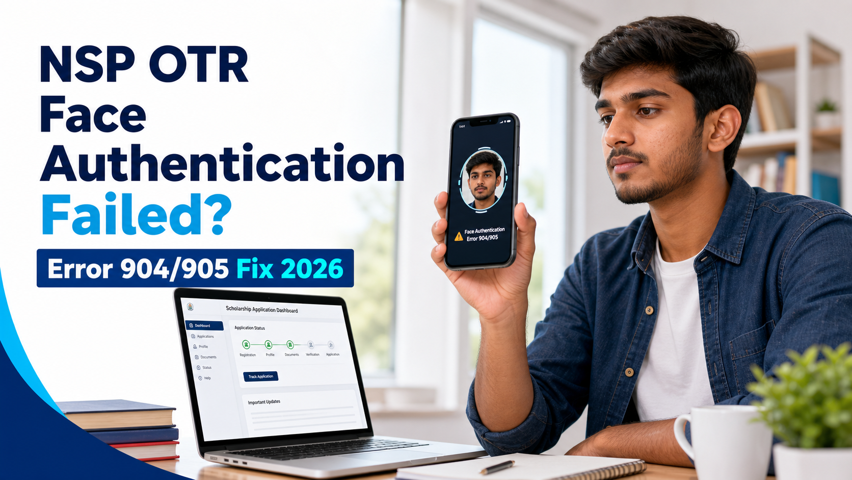 NSP OTR Face Authentication Failed 2026: Error 904/905 और Aadhaar Face RD का समाधान NSP OTR Face Authentication Failed Error 904 905 Fix 2026