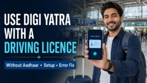 How to Use Digi Yatra with a Driving Licence—Aadhaar के बिना Registration, Primary Credential और Error Fix Guide How to use Digi Yatra with a Driving Licence at an Indian airport