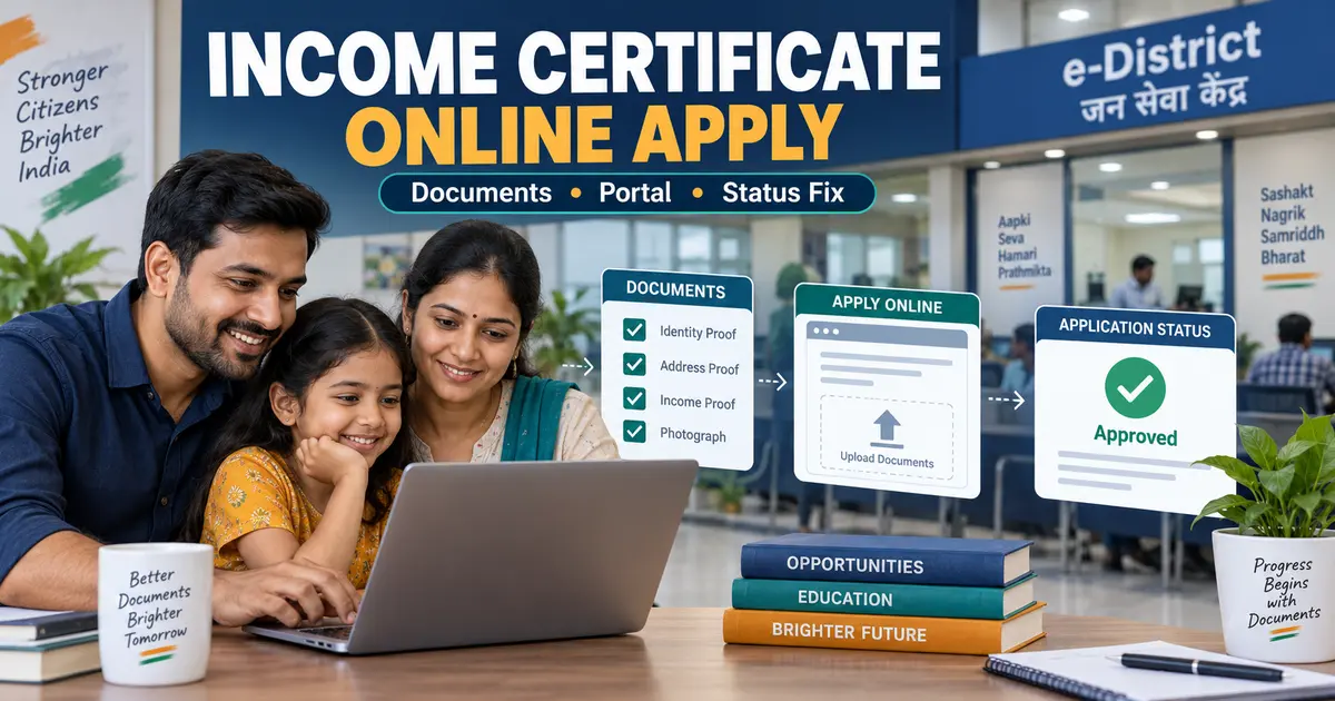 দ্ৰছেৰাৰ চিকমিকনি আৰু অন্য কিবা How to Apply Income Certificate guide with documents portal upload and application status