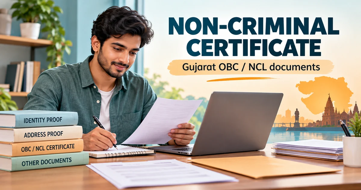 অসমীয়া নাৰীৰ সাজপাৰ চাদৰ non criminal certificate document guide showing Gujarat OBC NCL evidence preparation