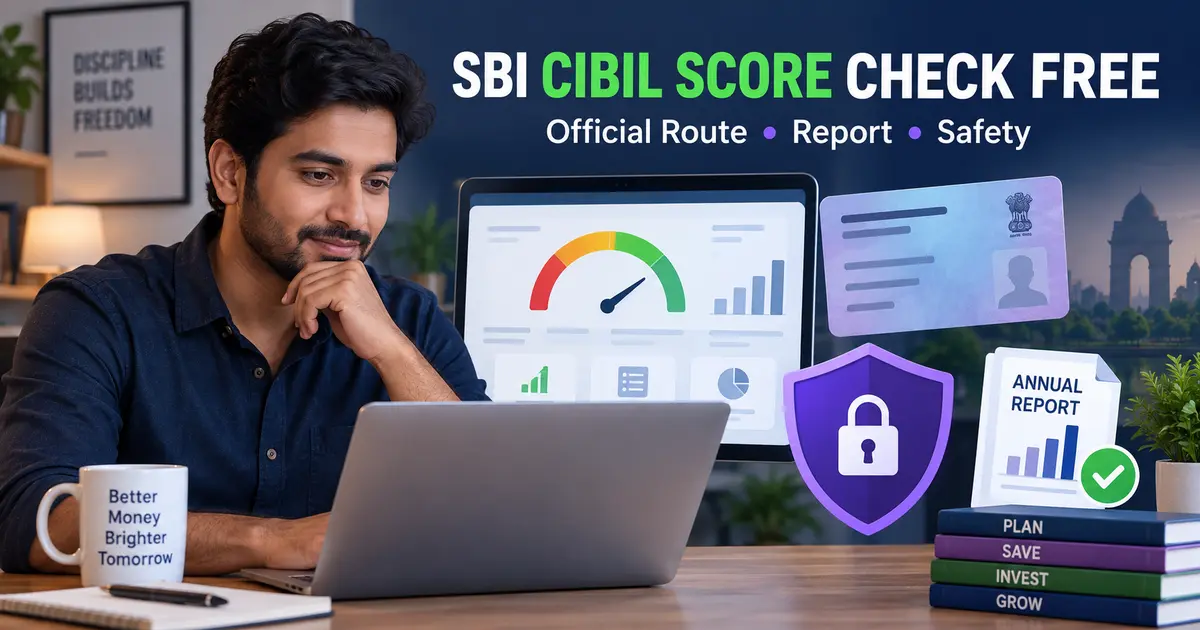 দ্ৰছেৰাৰ চিকমিকনি আৰু অন্য কিবা SBI CIBIL Score Check Free safety guide with credit report dashboard and annual report