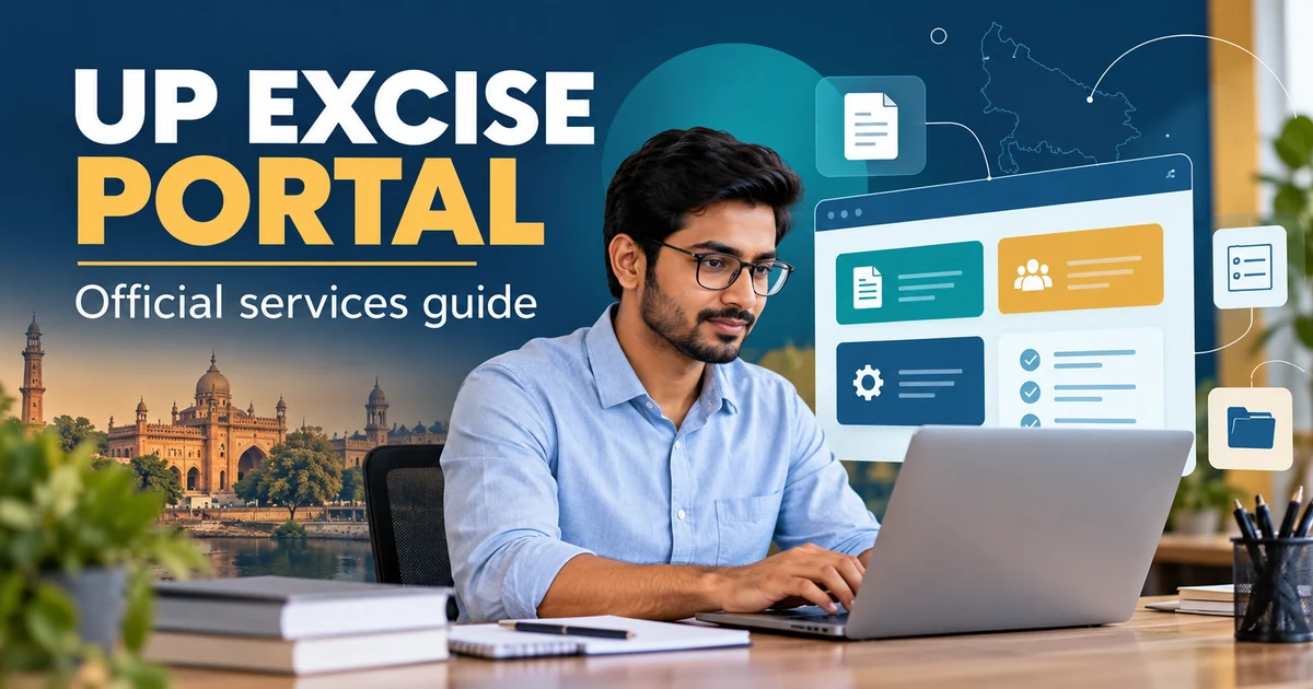 অসমীয়া নাৰীৰ সাজপাৰ চাদৰ up excise portal guide showing an applicant navigating generic official service options